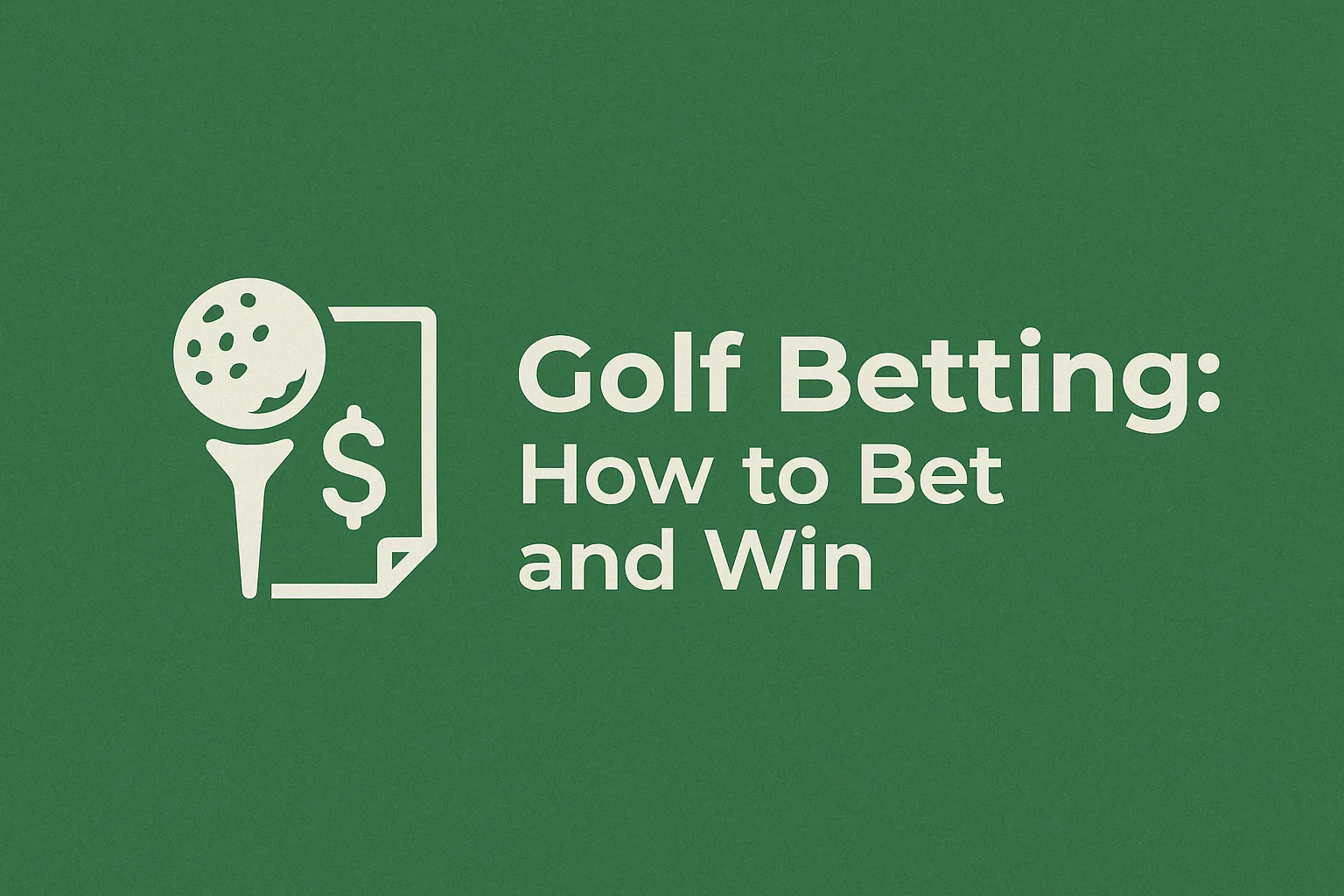 Golf Betting: How to Bet and Win
